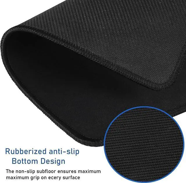 Alt view image 4 of 5 - Large Extended Gaming Mouse Pad with Stitched Edges, 47.3 X 23.6 in Desk Pad Durable Non-Slip Natural Rubber Base, Waterproof Computer Keyboard Mat for Esports Pros, Gamer, Desktop, Black