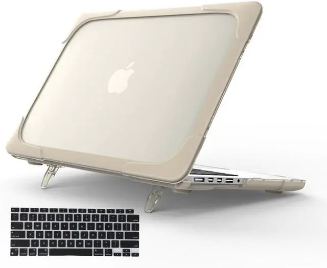 Main image of Funut Compatible with MacBook Air 15 inch Case 2023 2024 Release M3 A3114 M2 A2941 Touch ID, Heavy Duty Plastic Hard Shell with TPU Bumper Kickstand & Keyboard Cover for MacBook Air 15, Khaki