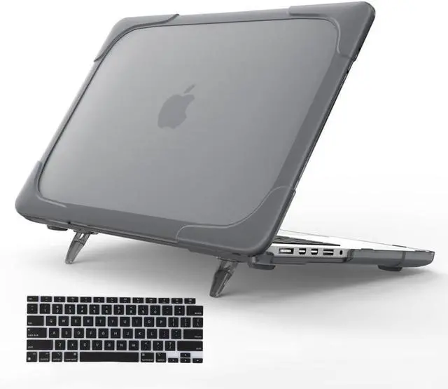Main image of Funut Compatible with MacBook Air 15 inch Case 2023 2024 Release M3 A3114 M2 A2941 Touch ID, Heavy Duty Plastic Hard Shell with TPU Bumper Kickstand & Keyboard Skin for MacBook Air 15, Gray