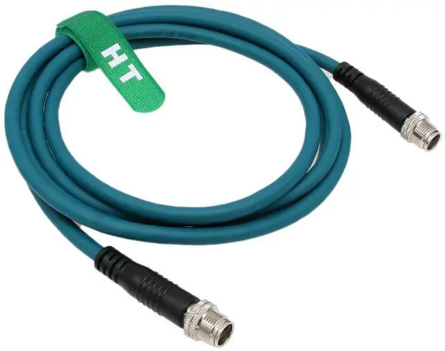 Main image of HangTon M12 8 Pole X-Coded to 8 Pin X-Coding Ethernet Cat7e Cable for Cognex Data Man 260 280 370 380 470 Barcode Reader Sensor Camera 3m
