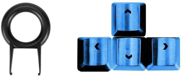 Main image of Fitlink Stainless Steel Metal Keycaps with Key Puller for Mechanical Keyboard Cherry Mx Switch(Direction Keys,Blue)