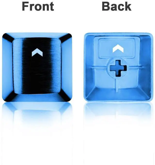 Alt view image 2 of 5 - Fitlink Stainless Steel Metal Keycaps with Key Puller for Mechanical Keyboard Cherry Mx Switch(Direction Keys,Blue)