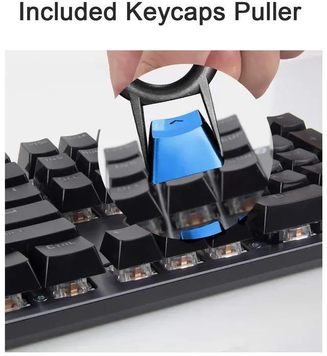 Alt view image 4 of 5 - Fitlink Stainless Steel Metal Keycaps with Key Puller for Mechanical Keyboard Cherry Mx Switch(Direction Keys,Blue)