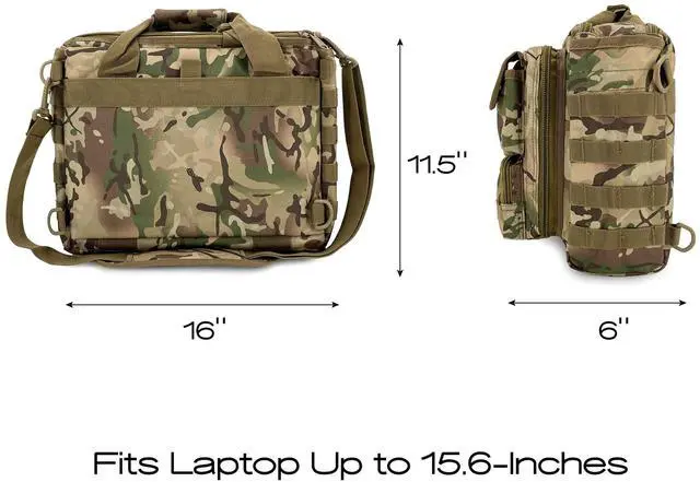Alt view image 2 of 5 - Gespann Tactical Laptop Bag Fits for Up to 15.6-inch Laptop Computer Shoulder Bag Military Briefcase (CP)