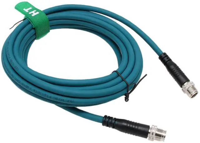Alt view image 5 of 5 - HangTon M12 8 Pole X-Coded to 8 Pin X-Coding Ethernet Cat7e Cable for Cognex Data Man 260 280 370 380 470 Barcode Reader Sensor Camera 3m