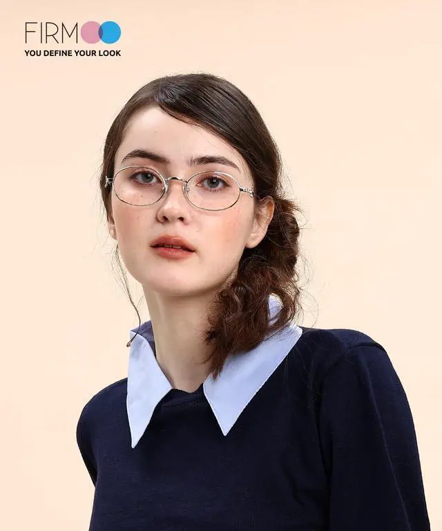 Alt view image 3 of 5 - Firmoo Oval Blue Light Blocking Glasses Anti Eyestrain Bluelight Glasses for Woman, TV Phone Computer Gaming Eyeglasses Silver