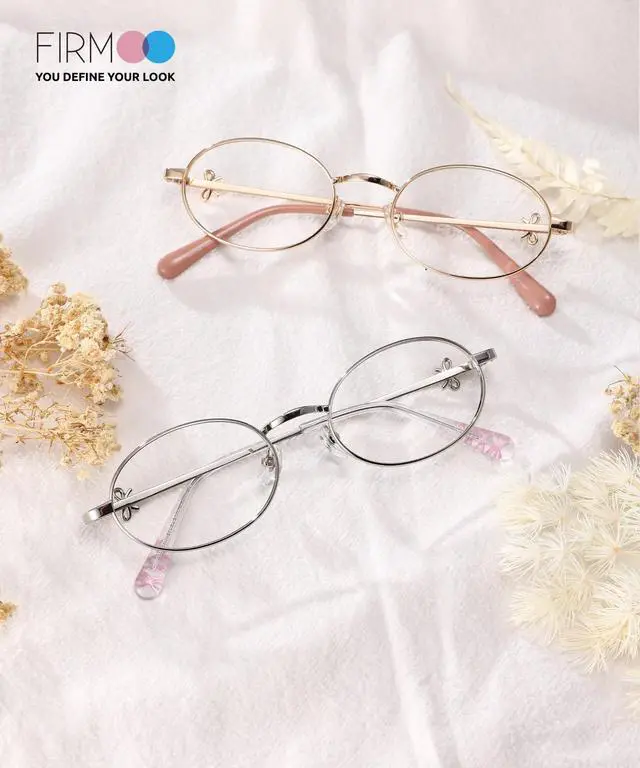 Alt view image 4 of 5 - Firmoo Oval Blue Light Blocking Glasses Anti Eyestrain Bluelight Glasses for Woman, TV Phone Computer Gaming Eyeglasses Silver