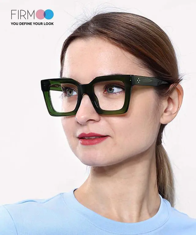 Alt view image 3 of 5 - Firmoo Oversized Square Blue Light Blocking Glasses for Women/Men, Stylish Computer Eyeglasses Anti Headaches,Acetate