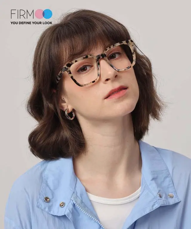 Alt view image 2 of 5 - Firmoo Oversized Blue Light Blocking Glasses Computer Gaming Glasses, Blue Blockers Glasses for Women/Men Tortoise Ivory