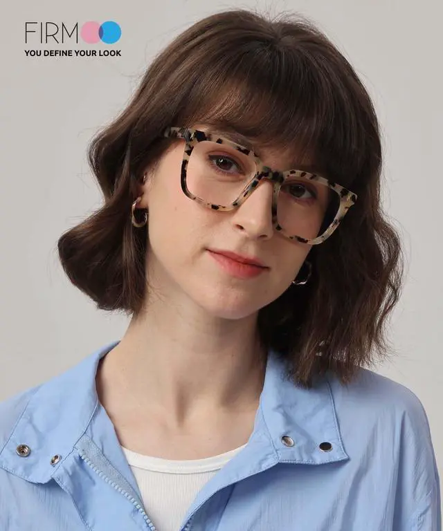 Alt view image 3 of 5 - Firmoo Oversized Blue Light Blocking Glasses Computer Gaming Glasses, Blue Blockers Glasses for Women/Men Tortoise Ivory