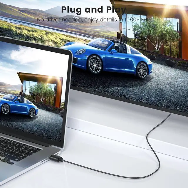 Alt view image 3 of 5 - FOINNEX VGA to HDMI Adapter with Audio, PC VGA Source Output to TV/Monitor with HDMI Connector 1080P Converter Adaptador for Computer Laptop Projector