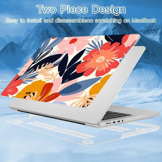 Alt view image 5 of 5 - ICEKEE Compatible with M4 MacBook Pro 16 Inch Case 2024 (A3403 A3186) 2023 (M3 A2991 M2 A2780) 2021 (M1 A2485) Pro/Max Chip, Plastic Hard Shell Cover for Mac Pro 16, Abstract Flower P371