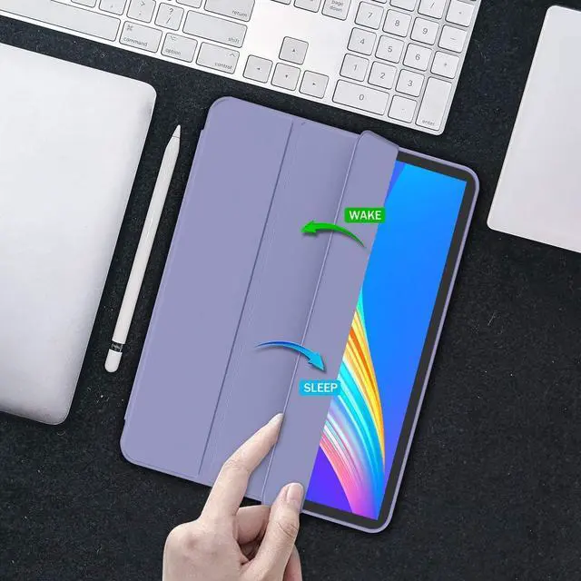 Alt view image 5 of 5 - iMieet iPad Pro 13 Inch Case M4 (2024) with Pencil Holder, Trifold Stand Smart Case with Soft TPU Back, Auto Wake/Sleep (Lavender)