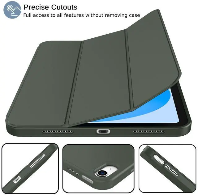 Alt view image 2 of 5 - iMieet iPad (A16) Case 11th Gen/iPad 10th Generation Case [11-Inch 2025/10.9 Inch 2022] with Pencil Holder, Trifold Stand Smart Cover with Soft TPU Back,Auto Wake/Sleep(Dark Green)