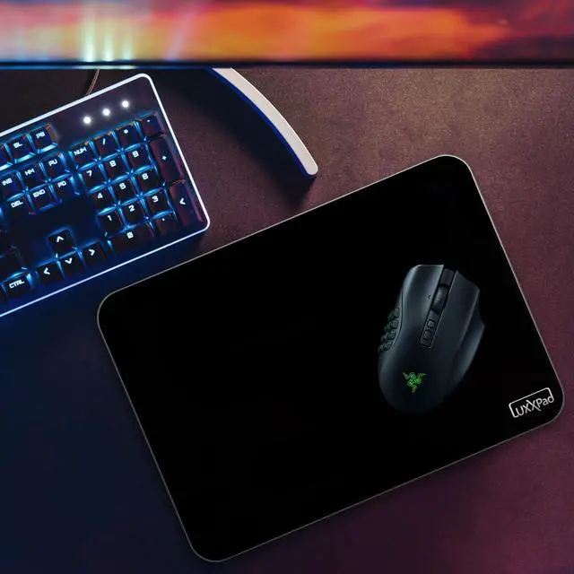 Alt view image 2 of 5 - Glassboard Studio LuxxPad Glass Mouse Pad - Mouse Pad Gaming and Dry Erase Note Taking Pad, Tempered Strong Glass with Rubber Non-Slip Feet for Gaming & Work (Black, 10" x 14")