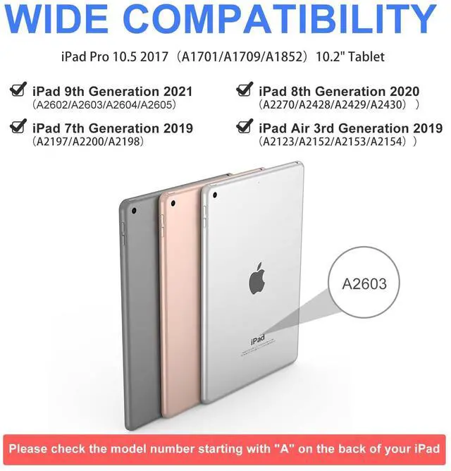 Alt view image 2 of 5 - IVEOPPE Keyboard Case for iPad 10.2" 9th/8th/7th Gen, for iPad Air 10.5"(3rd Gen)/for iPad Pro 10.5 in,Detachable Wireless Stand Folio Case for iPad with Keyboard, Auto Sleep/Wake,Black