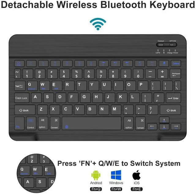 Alt view image 3 of 5 - IVEOPPE Keyboard Case for iPad 10.2" 9th/8th/7th Gen, for iPad Air 10.5"(3rd Gen)/for iPad Pro 10.5 in,Detachable Wireless Stand Folio Case for iPad with Keyboard, Auto Sleep/Wake,Black