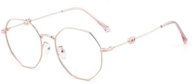 Main image of GUDVUE Blue Light Glasses, Computer/Gaming/TV/Phones Glasses for Women/men, Anti Glare/UV400/Eye Strain, Polygon Rose Gold