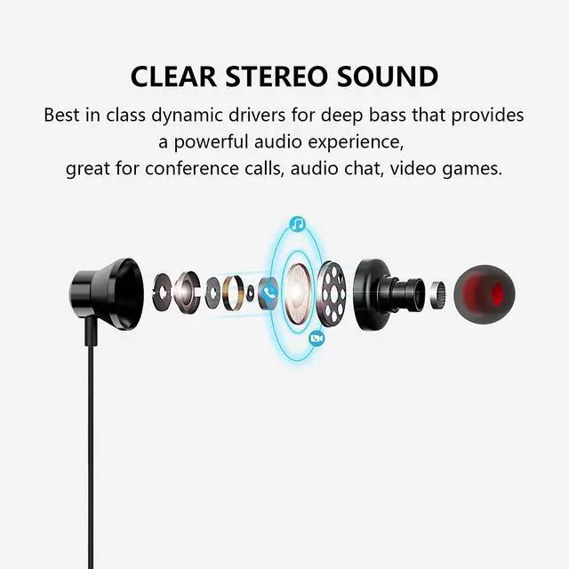 Alt view image 2 of 5 - HGCXING USB Headset with Microphone for PC and USB C Headphones
