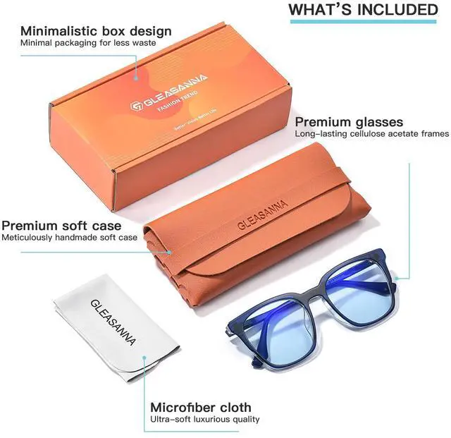 Alt view image 5 of 5 - GLEASANNA 99.9% Blue Light Blocking Glasses For Men Women Anti-Fatigue Computer Gaming Sleep Glasses Reduce Eye Strain