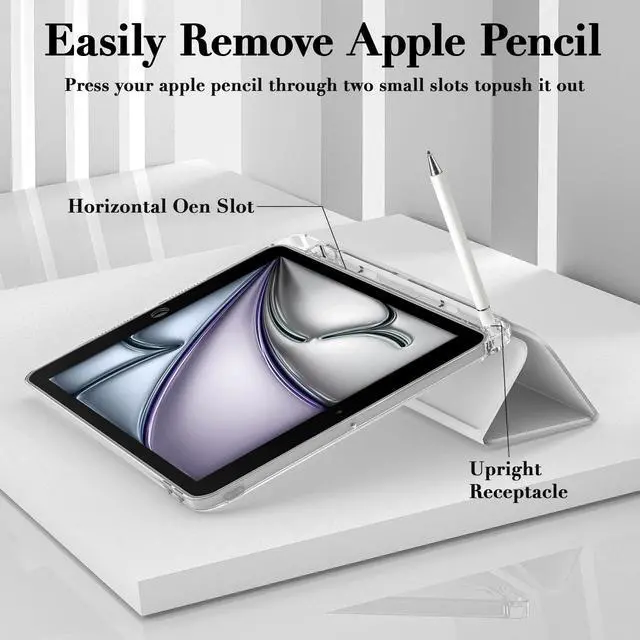 Alt view image 5 of 5 - Idocolors Kawaii Black Bow Pad Case for 10.2 Inch iPad 9th/7th/8th Generation, Clear TPU Trifold Stand Back Cover with Pencil Holder, Auto Wake/Sleep Foldable Protective iPad 2021/2020/2019 Case