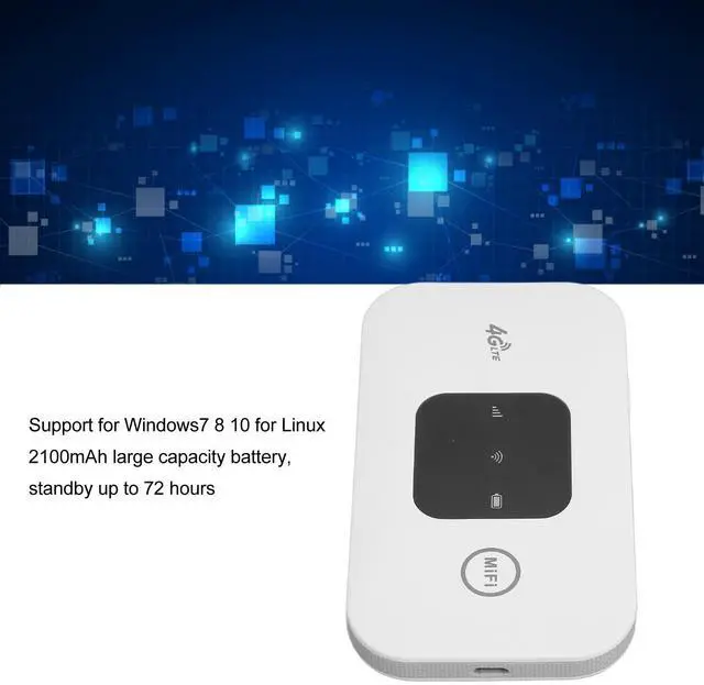 Alt view image 3 of 5 - H5577 Portable Small 4G Hotspot Router, Lightweight and Portable Mobile Router with Card Slot,2100mAh Battery, for 7 8 10 and for Linux, White