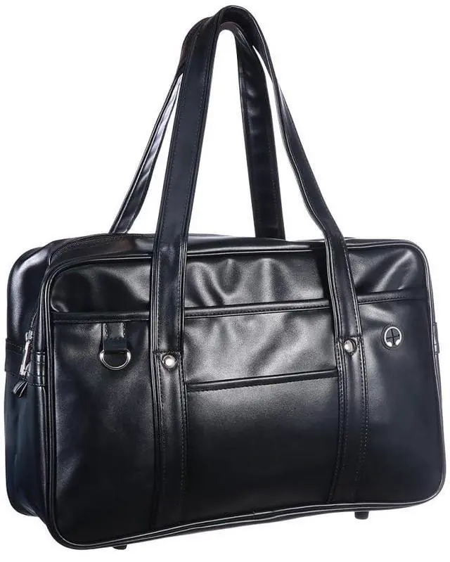 Main image of jojofuny Portable Leather Laptop Tote Messenger Bag: Japanese JK Uniform Business Case - Men's Briefcase Bookbag - PU Large Capacity Commuter Bag