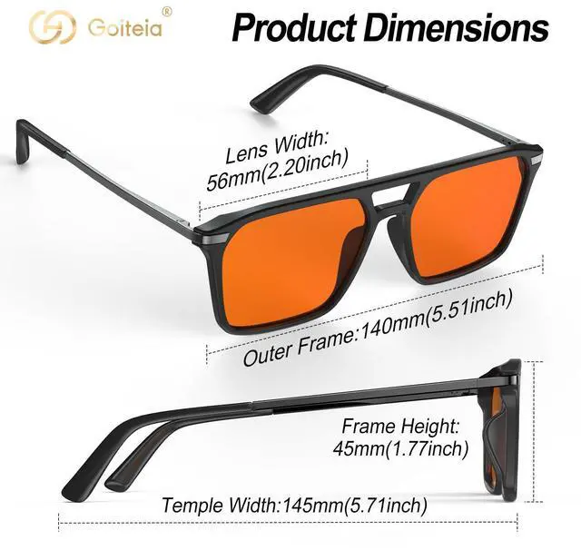 Alt view image 5 of 5 - Goiteia Blue Light Gaming Glasses for Esports Player, Blue Light Gaming Glasses for Better Sleep/Eyes Strain/Light Sensitive