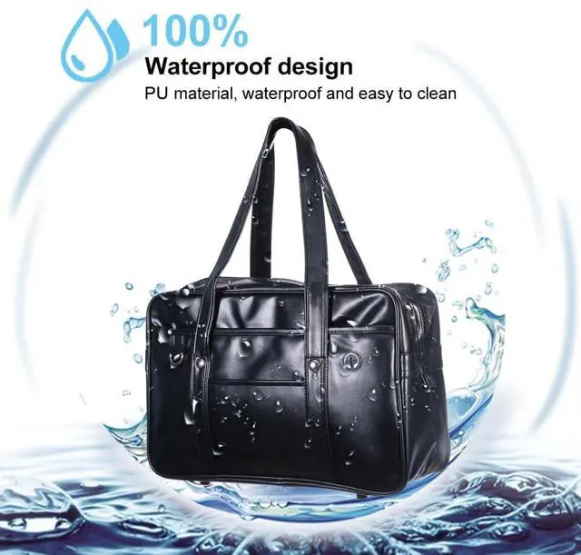 Alt view image 3 of 5 - jojofuny Portable Leather Laptop Tote Messenger Bag: Japanese JK Uniform Business Case - Men's Briefcase Bookbag - PU Large Capacity Commuter Bag