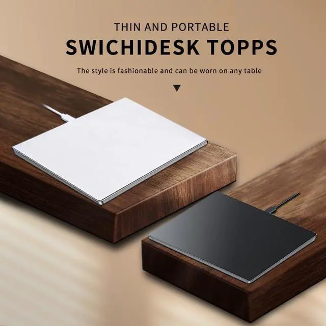 Alt view image 4 of 5 - JOMAA Wired touchpad Supports Multi Gesture Control, Wired Trackpad Mouse with Multi-Touch Navigation Glass Touch Surface + Aluminum Alloy Shell for Windows 7/10/11 Laptop Notebook Computer (Silver)