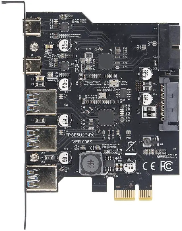 Alt view image 4 of 5 - PCIe to USB 3.2 Gen 2 Card with 20 Gbps, 5 USB Ports (3 USB Type A 2 USB Type C), PCI Express Expansion Card for for Linux for OS X PC