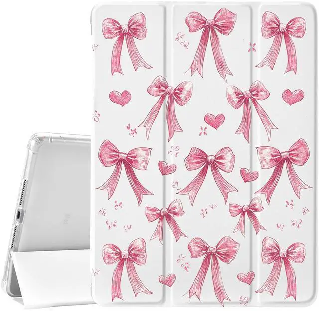 Main image of JOYLAND Pad Case for iPad 6th/5th Generation Case 9.7 inch,with Pencil Holder-Auto Wake/Sleep,Cartoon Pink Bow Pattern Anti-Scratch Shockproof Premium Folio Stand Case