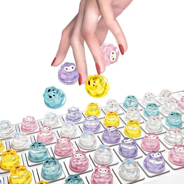 Main image of Hiupgo Raised Keyboard Stickers for Long Nails - Comfortable Typing Keyboard Covers for Typing and Gaming Using on Laptop PC Computer Notebook Desktop (Pudding Shape 50 pcs)