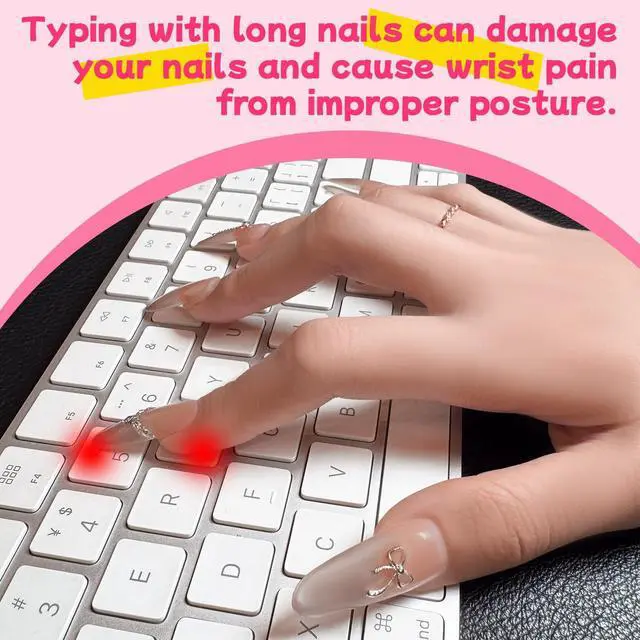 Alt view image 2 of 5 - Hiupgo Raised Keyboard Stickers for Long Nails - Comfortable Typing Keyboard Covers for Typing and Gaming Using on Laptop PC Computer Notebook Desktop (Pudding Shape 50 pcs)
