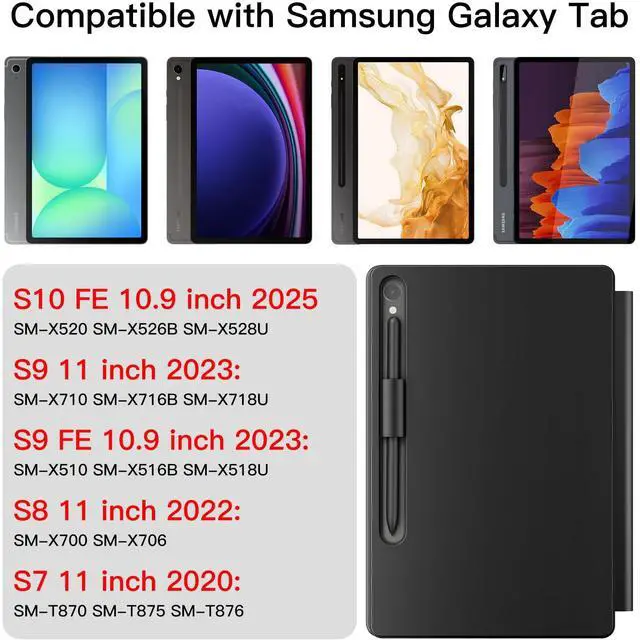 Alt view image 2 of 5 - JUQITECH Magic Keyboard Case for Samsung Galaxy Tab S10 FE S9 FE 5G 10.9" S9 S8 S7 11", Floating Cantilever Magnetic Stand Wireless Backlit Trackpad Keyboard, Shortcut Keys S Pen Slot Battery Display