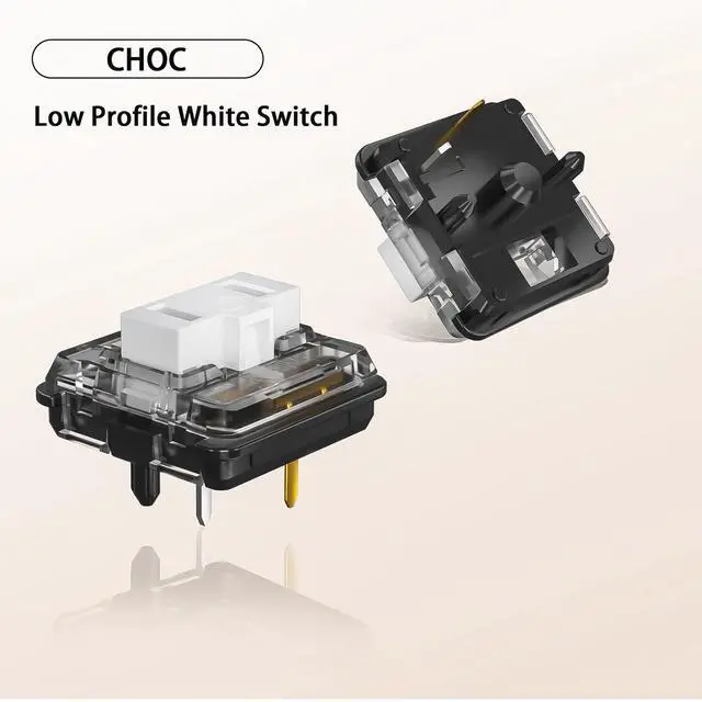 Alt view image 2 of 5 - Kailh Choc Low Profile White Mechanical Keyboard Switches,1350 Chocolate Clicky 5-Pin 50gf RGB SMD Gaming Switch (White 45Pcs)