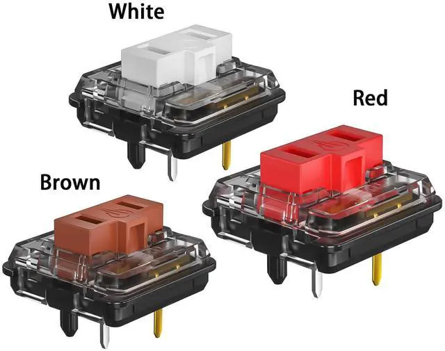 Alt view image 4 of 5 - Kailh Choc Low Profile White Mechanical Keyboard Switches,1350 Chocolate Clicky 5-Pin 50gf RGB SMD Gaming Switch (White 45Pcs)