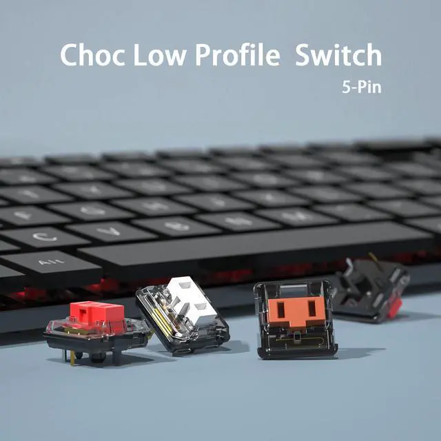 Alt view image 5 of 5 - Kailh Choc Low Profile White Mechanical Keyboard Switches,1350 Chocolate Clicky 5-Pin 50gf RGB SMD Gaming Switch (White 45Pcs)