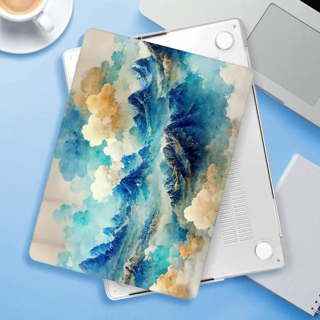Alt view image 3 of 5 - ICEKEE for M4 MacBook Pro 14 inch Case 2024(A3112 A3401 A3185) 2023(M3 A2918 A2992 M2 A2779) 2021(M1 A2442 ) Pro/Max, Plastic Hard Shell Cover for Mac Pro 14", Misty Mountain