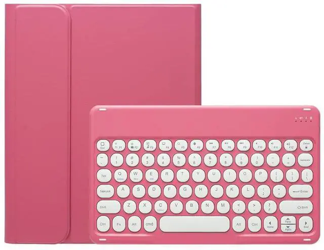 Main image of KMXDD Cute Keyboard Case Compatible with iPad Air 11 inch M2 2024, Air 10.9 inch 4th & 5th gen - 2020,2022/ iPad Pro 11 4th/3th/2th Gen Keyboard Case Round Key Removable Keyboard,Begonia Red