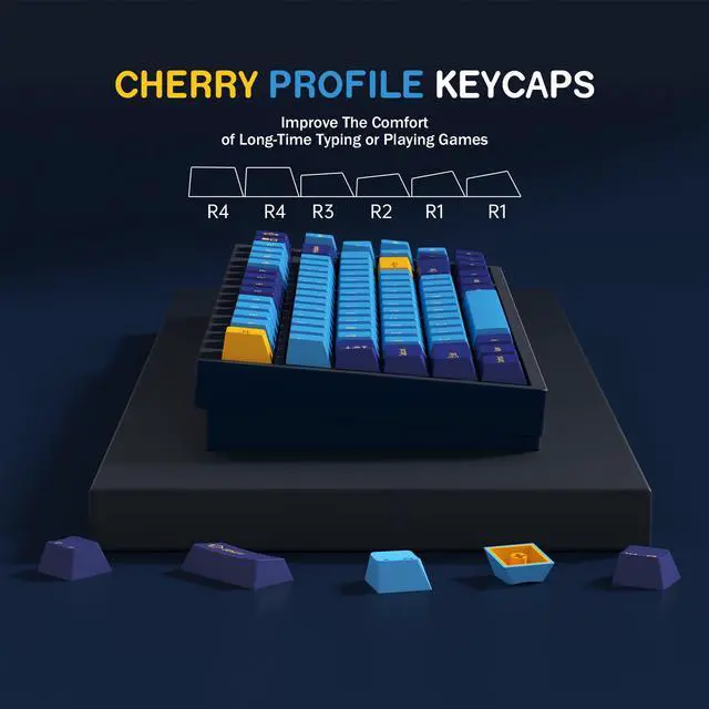 Alt view image 3 of 5 - KBDiy Nautilus PBT Double Shot Keycap Set,176 Keys Blue Purple Custom Key Cap Keycaps 60 Percent Cherry Profile Keycaps for 61/64/68/84/87/100/104/108 Mechanical Keyboard
