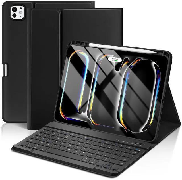 Main image of KBCASE Keyboard Case for iPad Pro 11-inch (M4) 2024, Detachable Bluetooth Keyboard Case with Pencil Holder for iPad Pro 11 inch 2024 (Black)