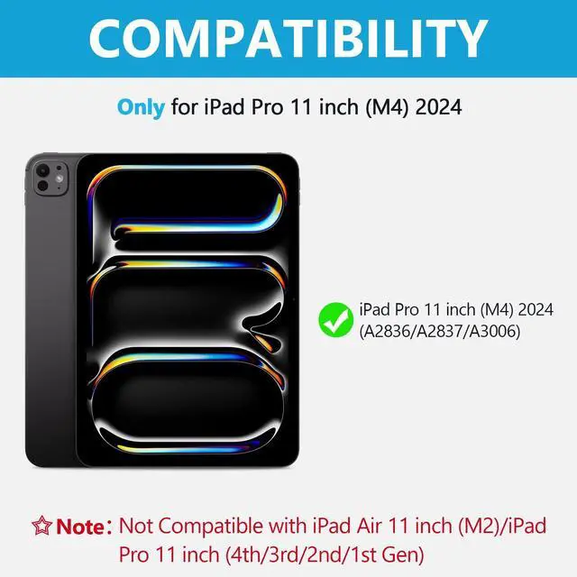 Alt view image 2 of 5 - KBCASE Keyboard Case for iPad Pro 11-inch (M4) 2024, Detachable Bluetooth Keyboard Case with Pencil Holder for iPad Pro 11 inch 2024 (Black)