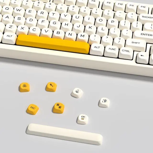 Alt view image 4 of 5 - YMKPVR KBDiy Honey Milk KOA Profile Keycaps 75 Percent,Dye-Sublimation PBT Yellow Cute Custom Keyboard Keycap,138 Key Cap Set for Cherry Gateron MX Switches Mechanical Keyboards