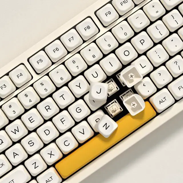 Alt view image 5 of 5 - YMKPVR KBDiy Honey Milk KOA Profile Keycaps 75 Percent,Dye-Sublimation PBT Yellow Cute Custom Keyboard Keycap,138 Key Cap Set for Cherry Gateron MX Switches Mechanical Keyboards