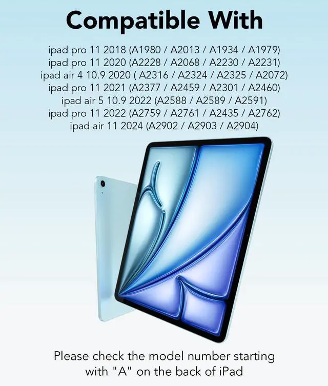 Alt view image 2 of 5 - KARTICE Transparent 360 Keyboard Case with Wireless Keyboard for iPad Air 11 Inch 2024, 10.9" iPad Air 5th/4th, 11" iPad Pro 4/3/2/1 360deg Rotating Stand