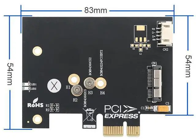 Alt view image 2 of 4 - BCM943224PCIEBT2/bcm94360CS2/BCM943602CS Card to PCI-E x1 Adapter for PC/Hackintosh