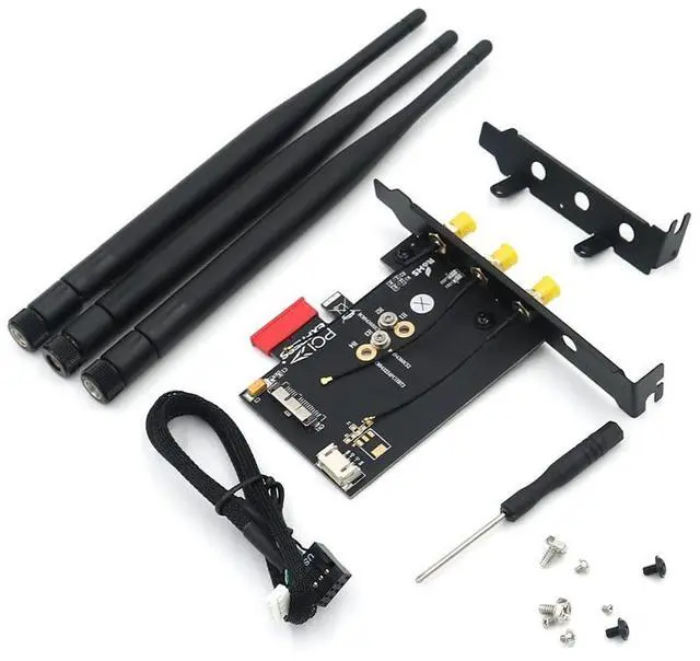 Alt view image 4 of 4 - BCM943224PCIEBT2/bcm94360CS2/BCM943602CS Card to PCI-E x1 Adapter for PC/Hackintosh