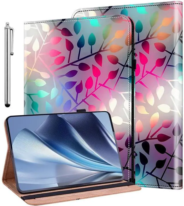 Main image of KEFBWAO Case for 2024 New  Fire HD 8 & 8 Plus Tablet (12th Generation/10th Generation, 2024/2022/2020 Release), Stylus Holder Flip Wallet Leather Cover for Fire HD 8 Tablet Case, Maple Leaf