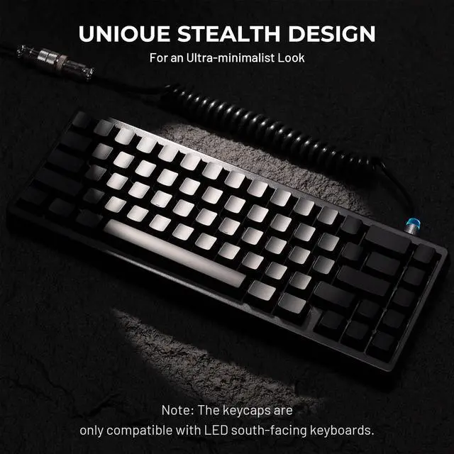 Alt view image 2 of 5 - HITIME x XVX Stealth Keycaps - Shine Through Topographic Keycaps, Unique IMD Tech, Phantom Design, for Mechanical Keyboards, 118 Key Set, OEM Profile, Lines and Character Backlit, Side Printed-Black